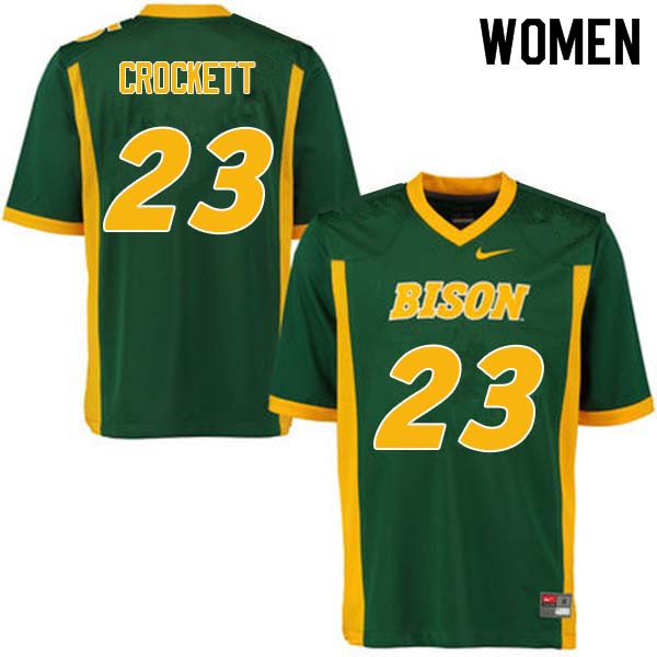 Women #23 John Crockett North Dakota State Bison College Football Jerseys Sale-Green - Click Image to Close